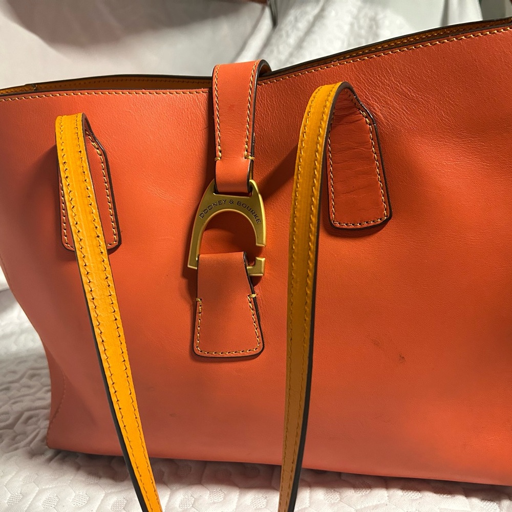 Dooney & Bourke Orange and Yellow Leather Tote